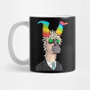 horse man rainbow Mug